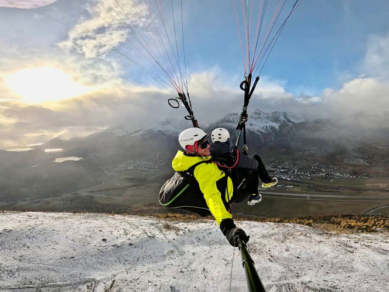 Paragliding privater Pilot ganzer Tag im Engadin