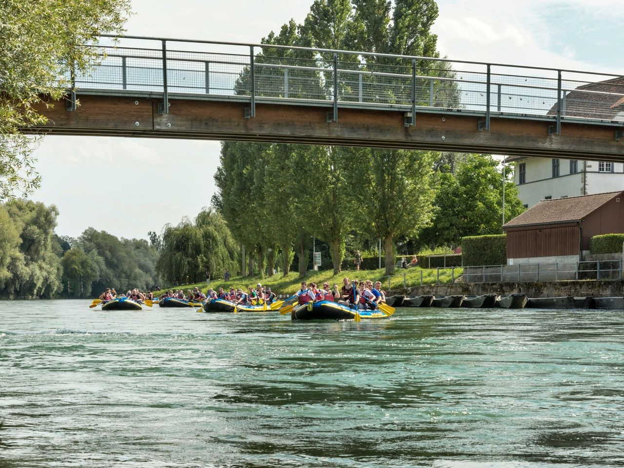 Schlauchboot Halbtagestour Reuss von Bremgarten nach Mellingen 