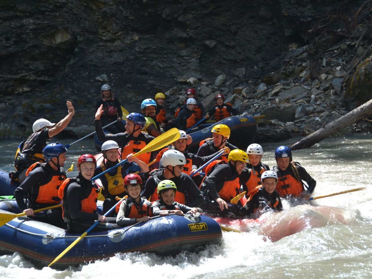 Wildwasser Rafting Giarsun Schlucht auf dem Inn für Fortgeschrittene