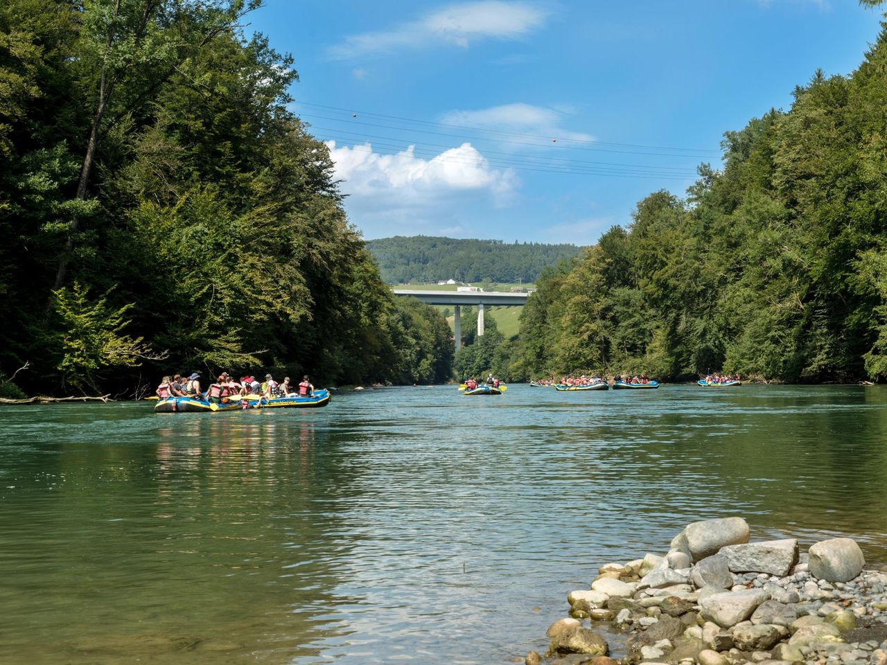 Schlauchboot Halbtagestour Reuss von Bremgarten nach Mellingen 