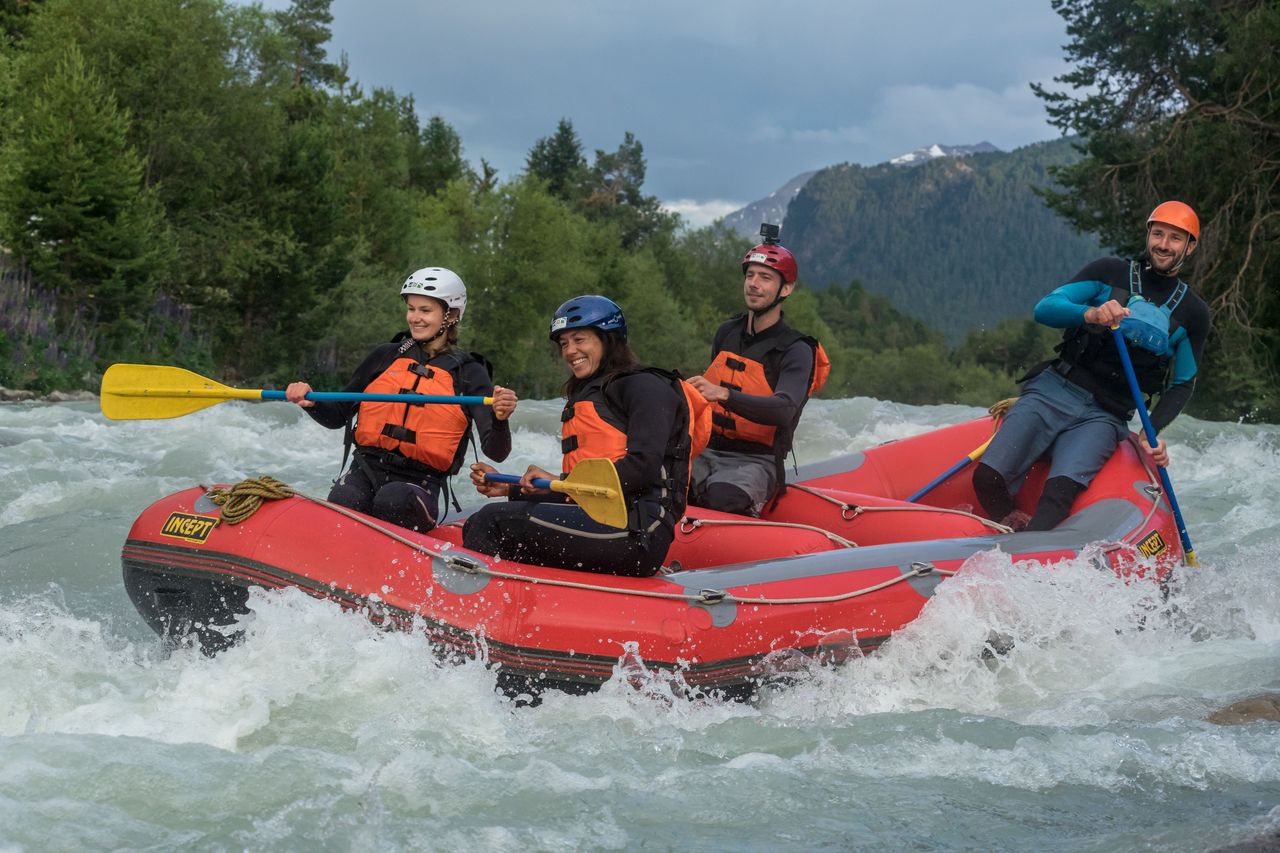 River Rafting für Familien auf dem Inn im Engadin