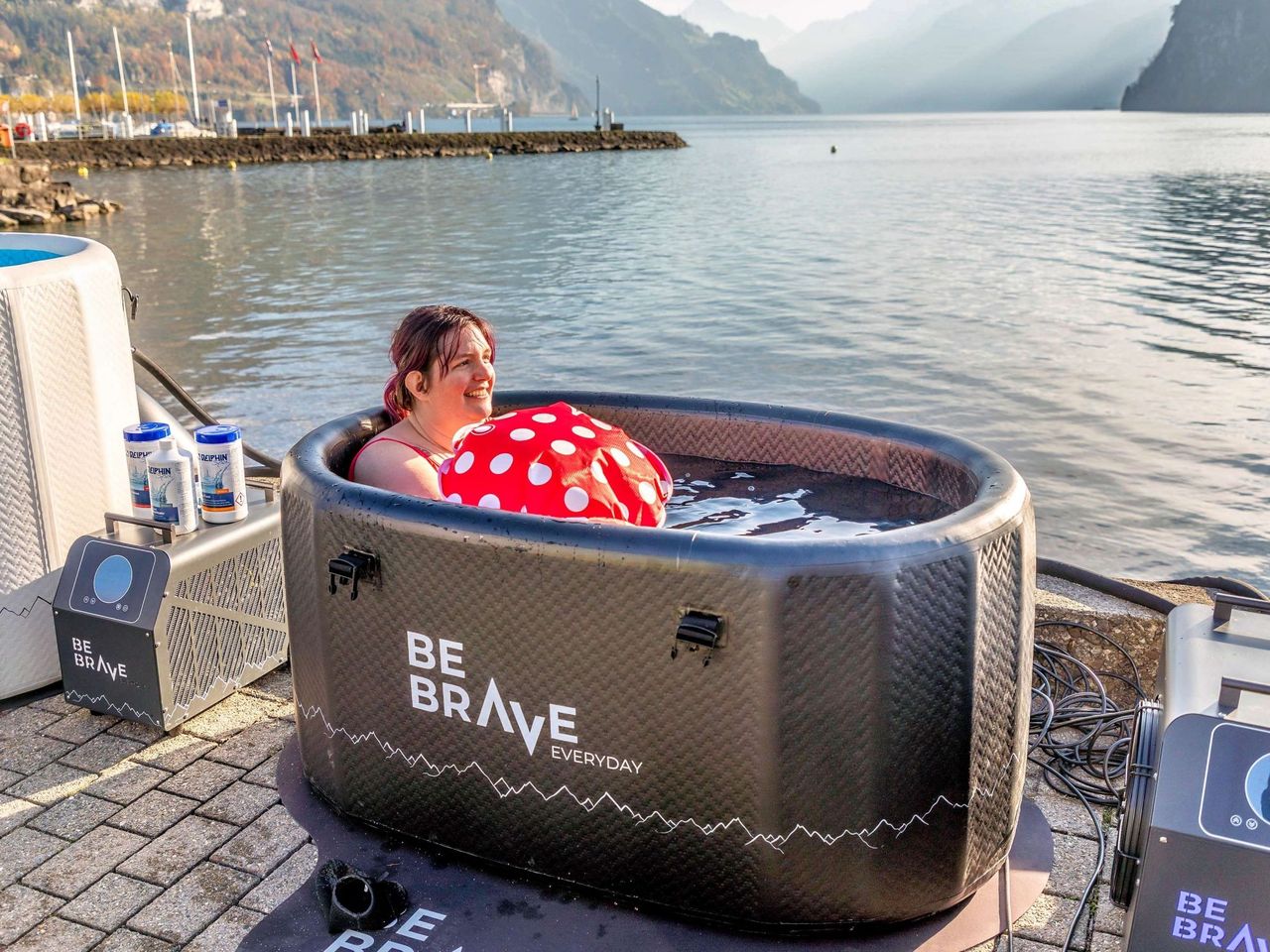 Eisbade-Event in einem künstlichen Eisbad für Gruppen