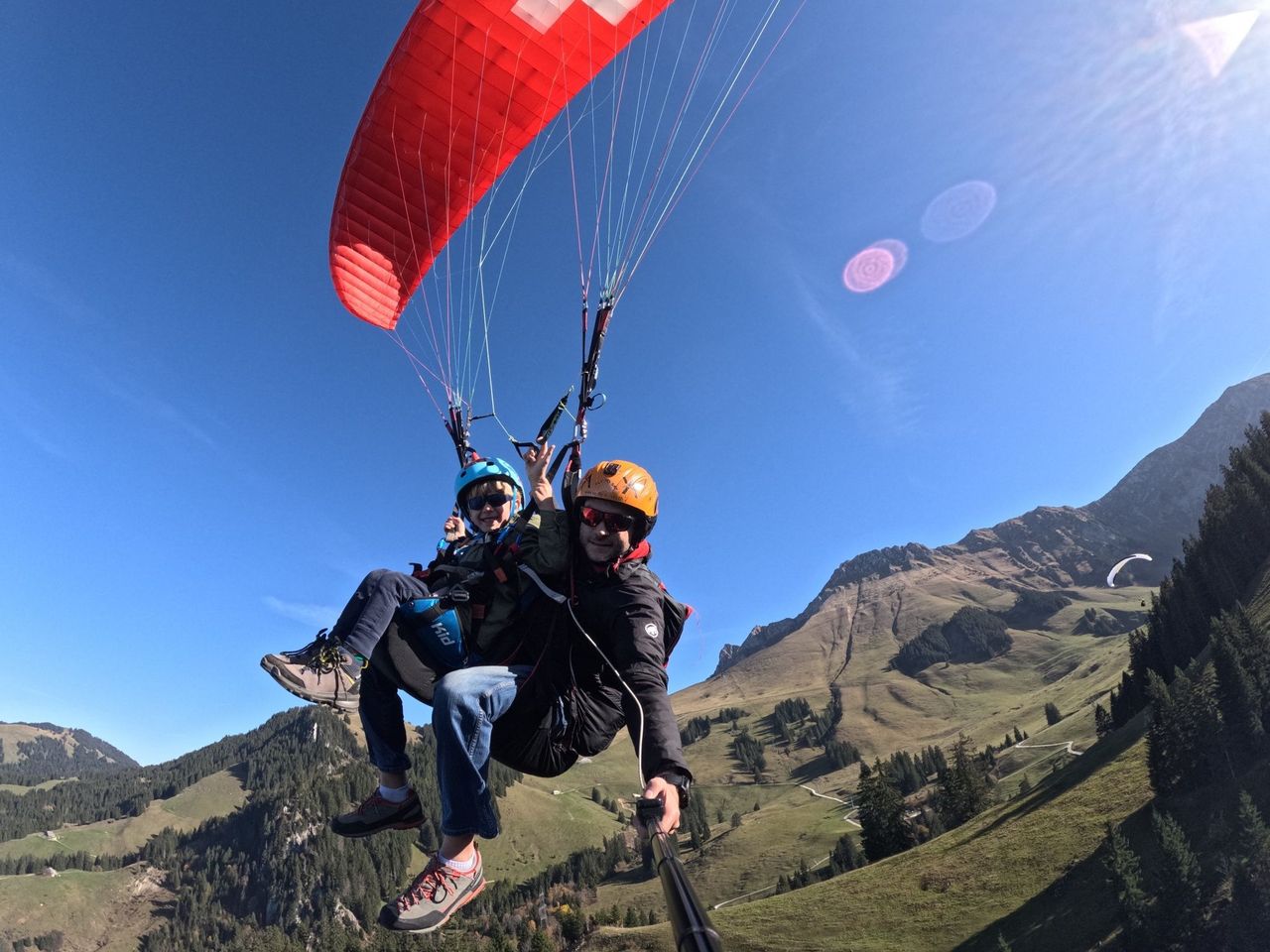 Gleitschirm Tandemflug am Schwarzsee