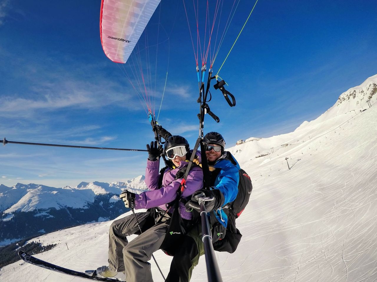 Klosters paragliding tandem from Gotschnagrat