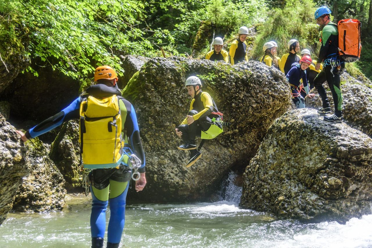 Canyoning in der Tête-Noire Schlucht nahe Chamonix