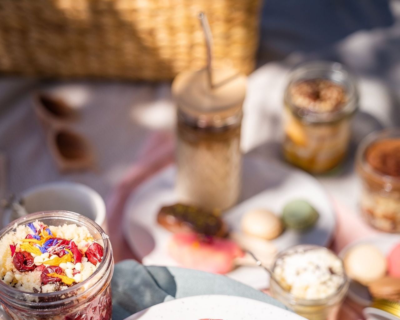 Breakfast picnic in the park in Vitznau