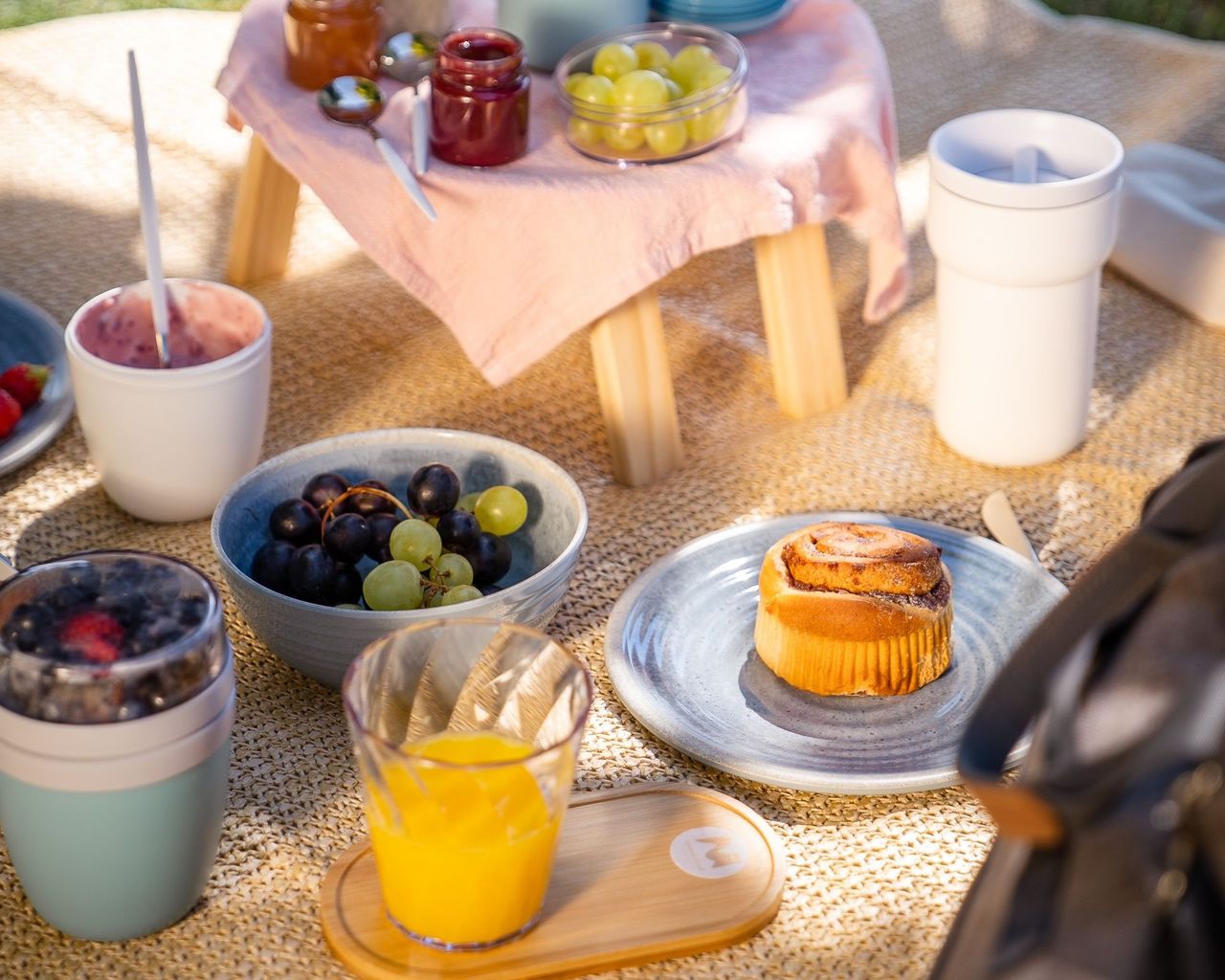 Breakfast picnic in the park in Vitznau