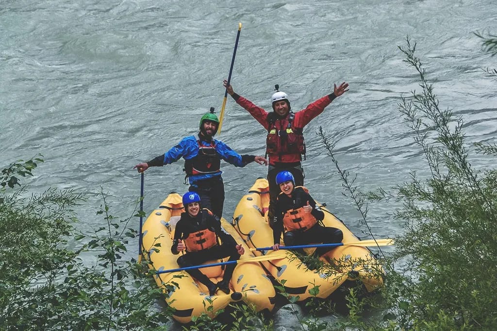 Funyak whitewater rafting on the Rhone in Valais