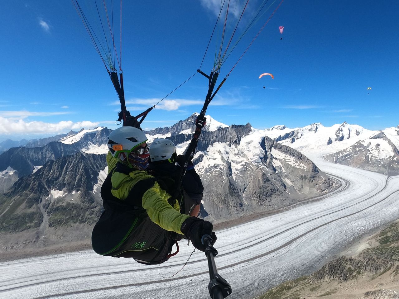 Aletscharena Gleitschirmfliegen Tandem ab Fiesch