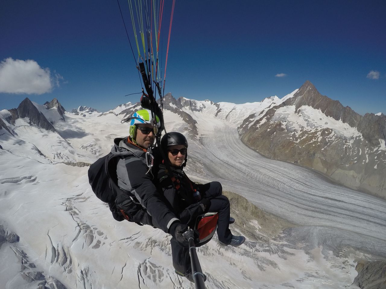 Aletscharena Gleitschirmfliegen Tandem ab Fiesch
