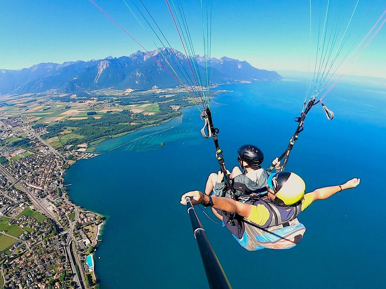 Tandem-Gleitschirmfliegen bei Montreux