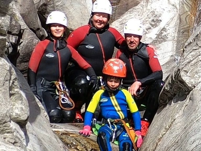 Boggera Canyoning für Familien Bellinzona-Biasca