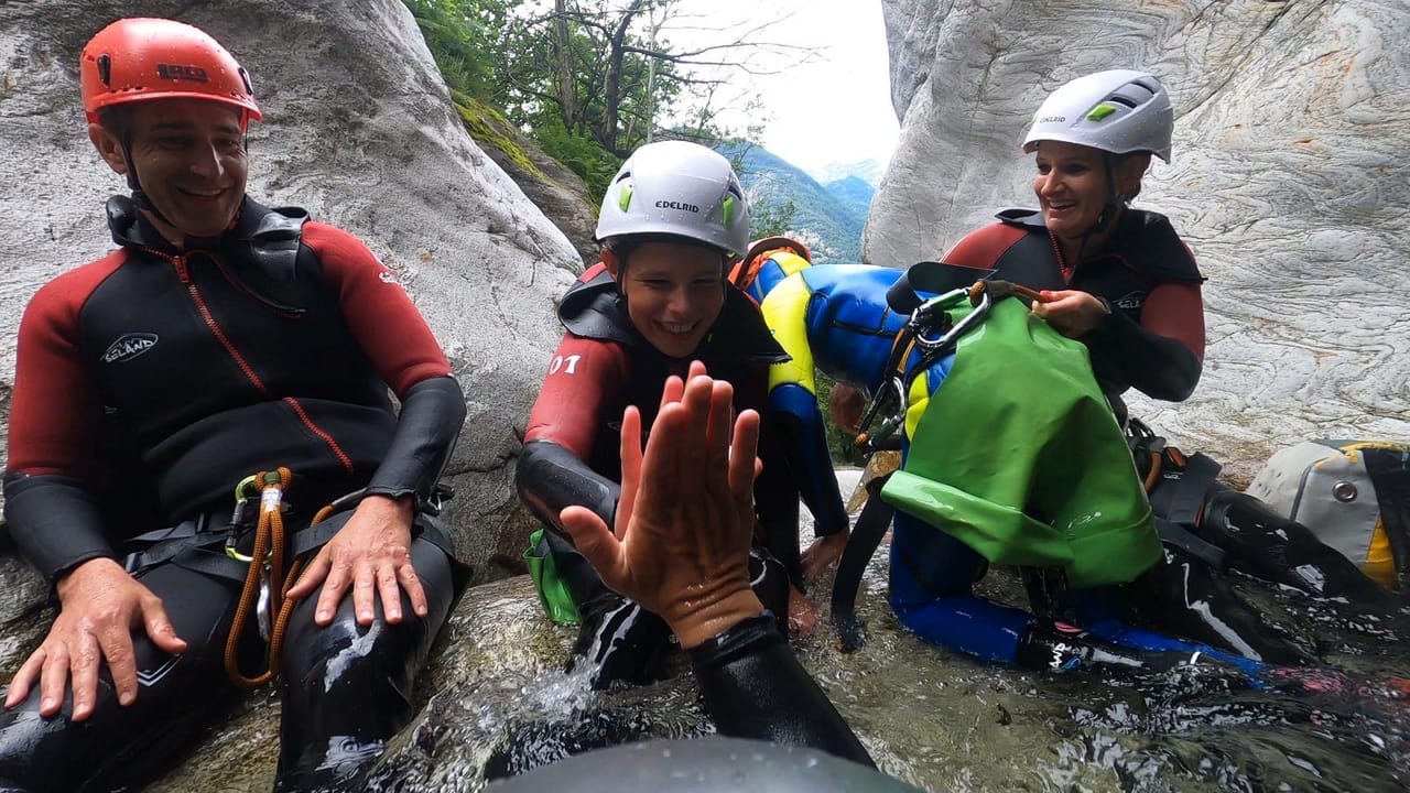 Boggera Canyoning für Familien Bellinzona-Biasca