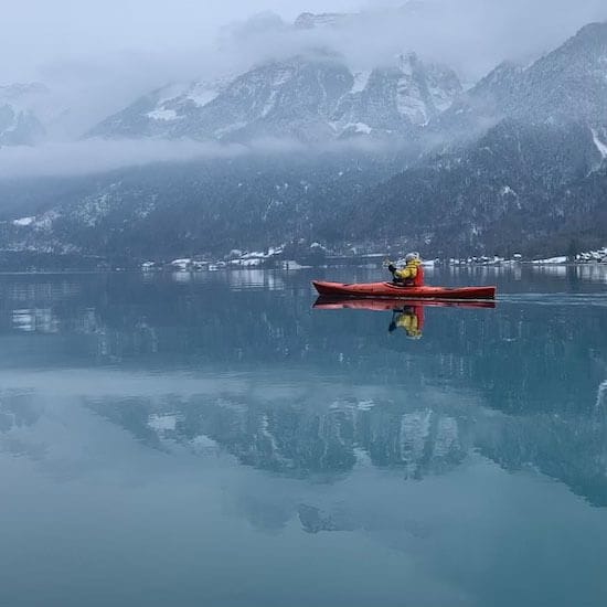 Kajak Tour im Winter auf dem Brienzersee