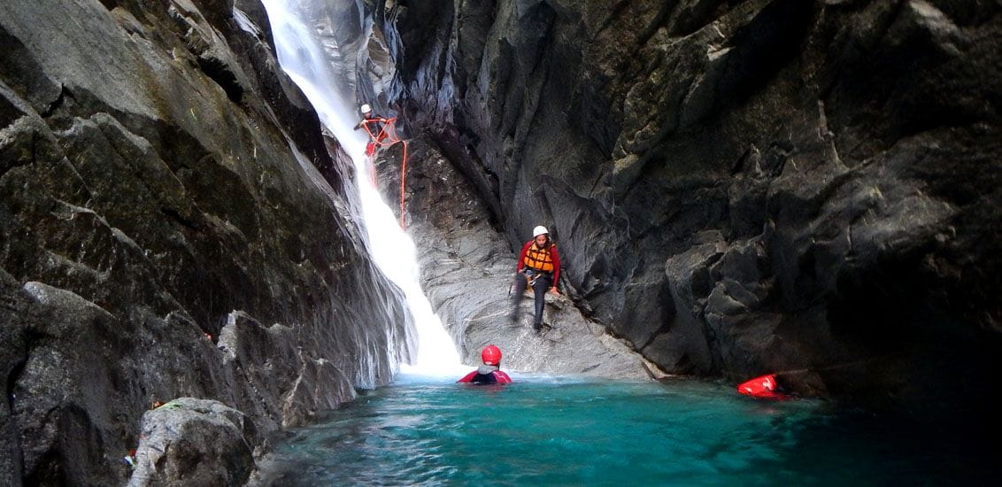 Raspille Canyoning für Anfänger ab Sierre