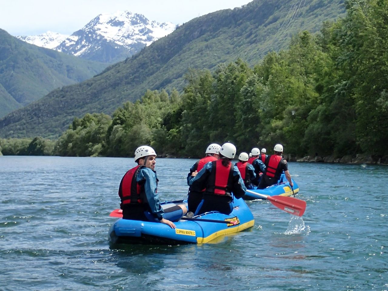 Fun Rafting für Gruppen auf dem Fluss Ticino
