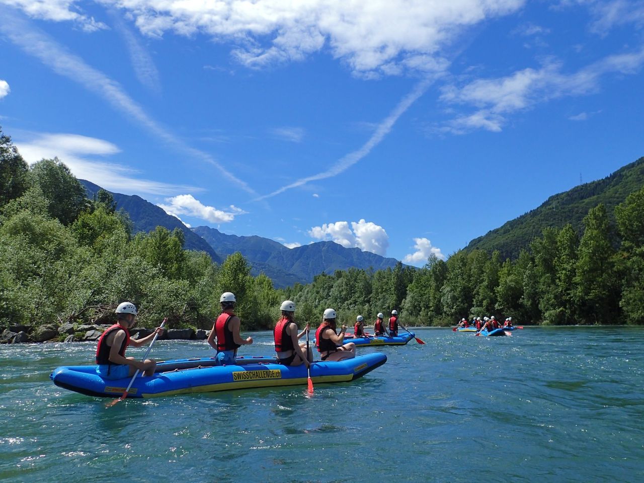Fun Rafting für Gruppen auf dem Fluss Ticino