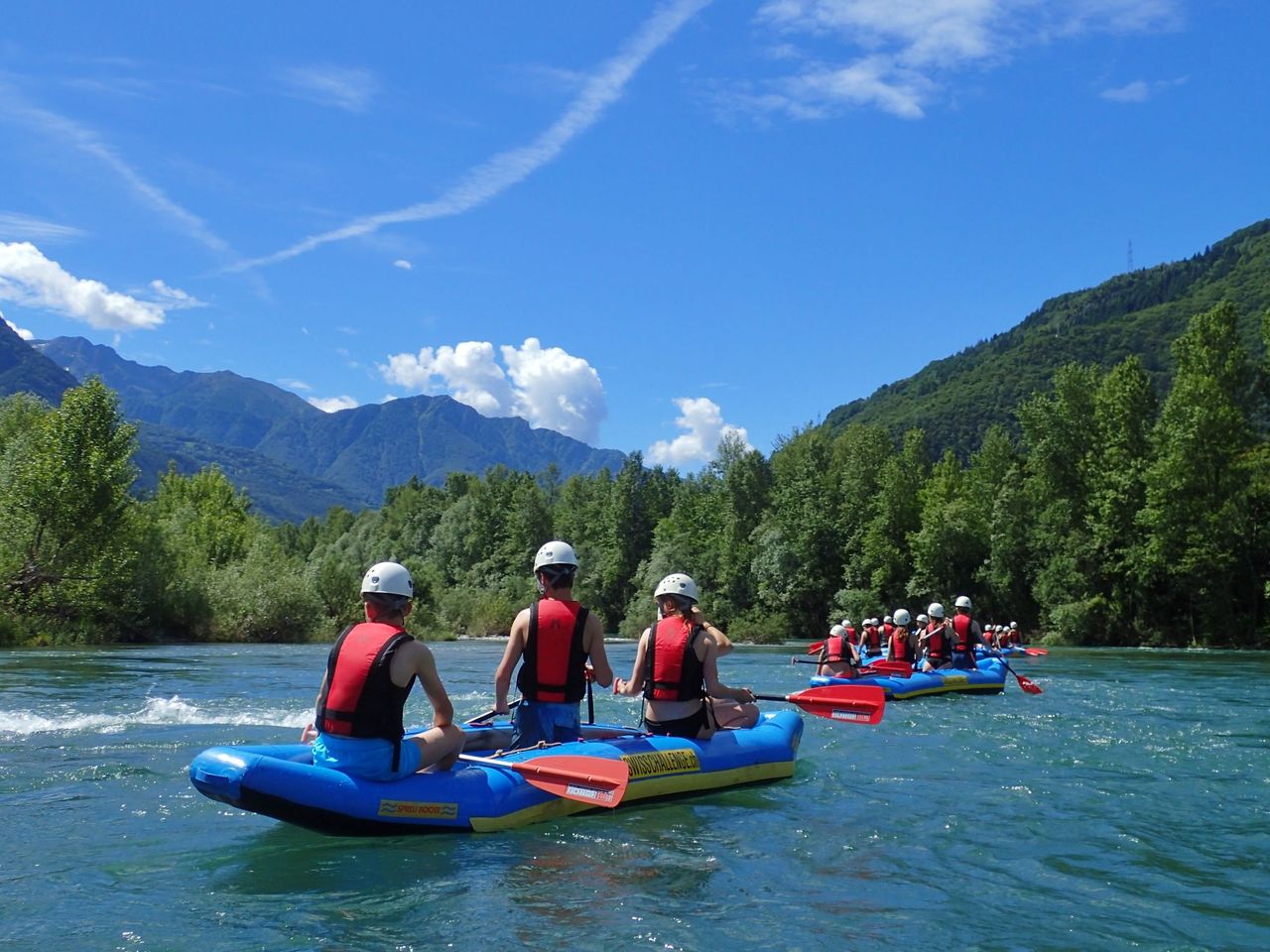 Fun Rafting für Gruppen auf dem Fluss Ticino