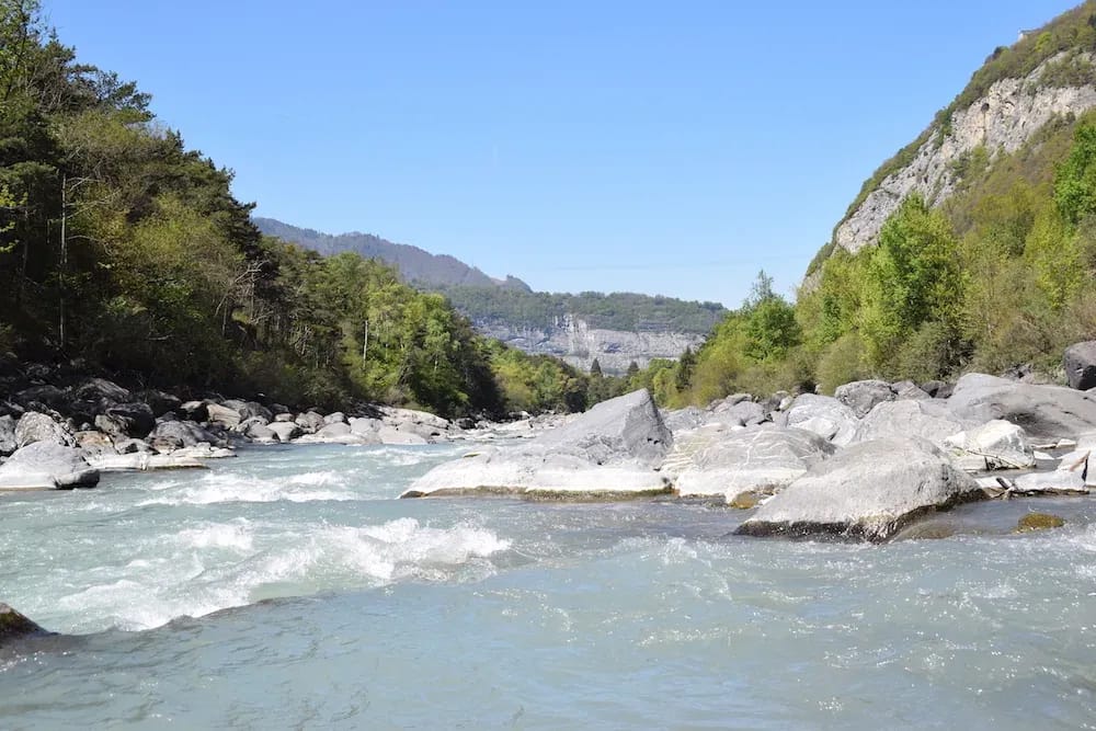 Funyak whitewater rafting on the Rhone in Valais