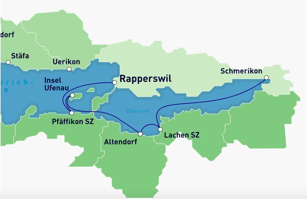 Round trip Obersee from Rapperswil by boat