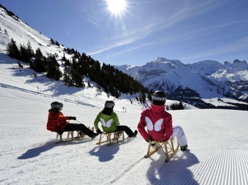 Hiking ticket Engelberg-Brunnihütte winter with one-way ticket between Brunnihütte and Ristis