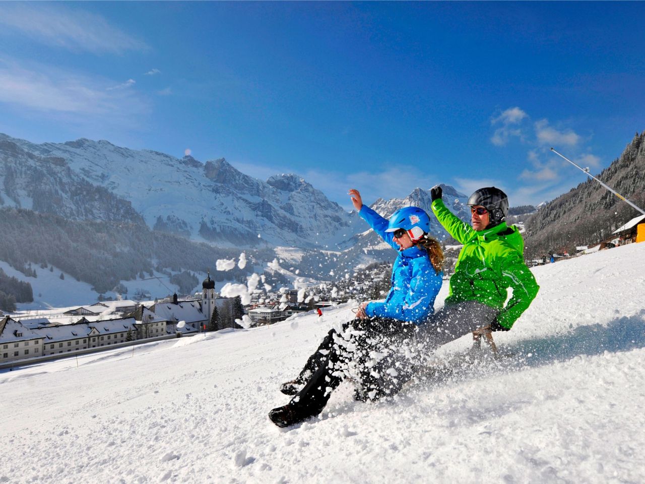 Hiking ticket Engelberg-Brunnihütte winter with one-way ticket between Brunnihütte and Ristis
