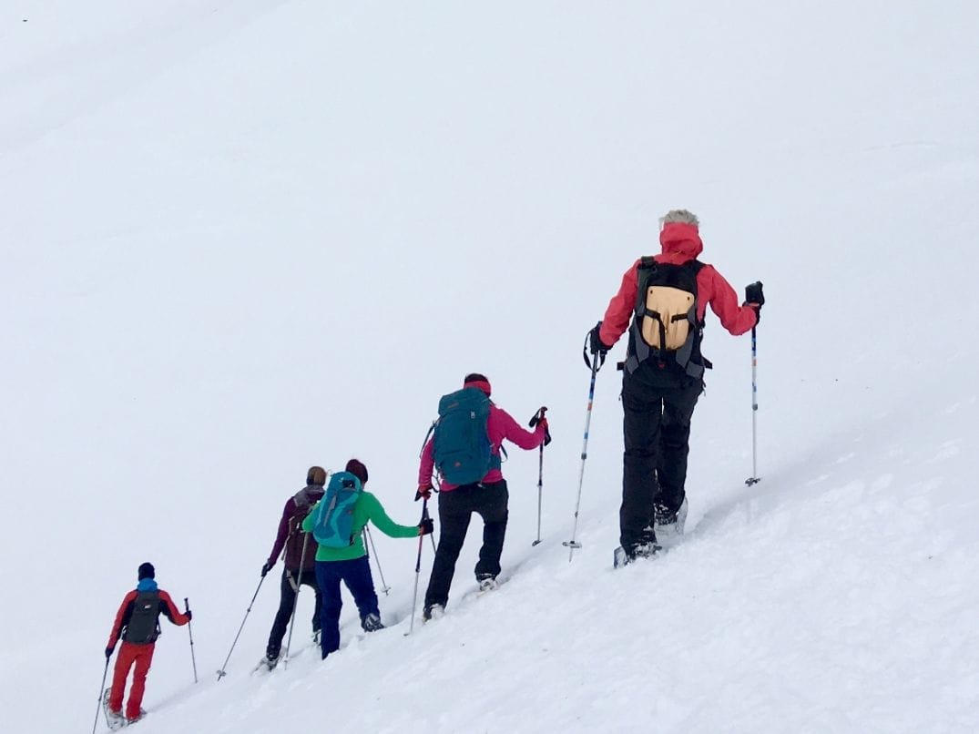 Snowshoe tour Eiger north face from Grindelwald group