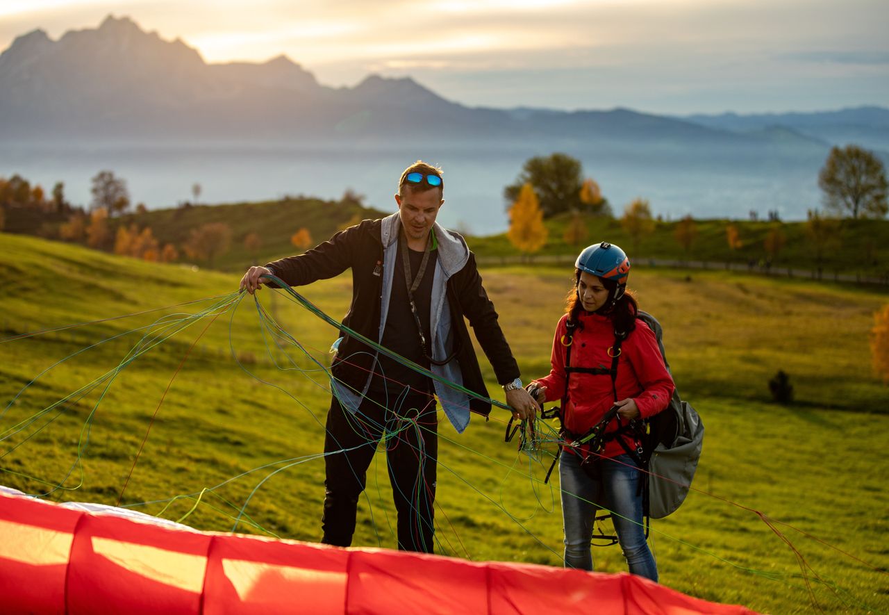 Schnuppertag Gleitschirmfliegen Lektion in Goldau