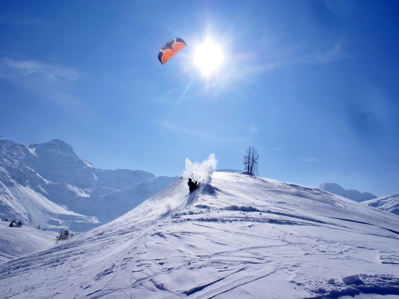 Snowkite Kurs Privat  Simplonpass