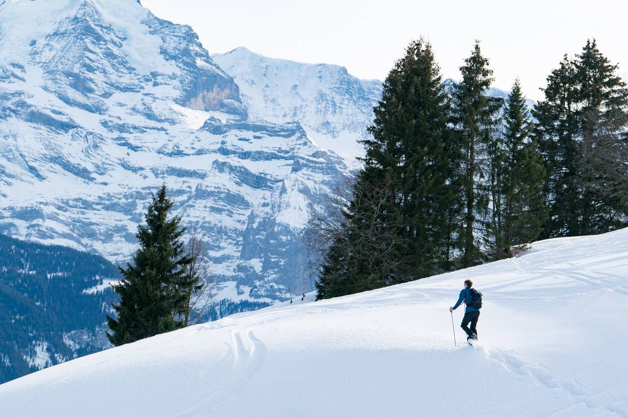 Snowshoe tour Eiger north face from Grindelwald group