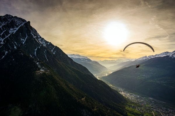 Riederalp Gleitschirmfliegen Tandem im Wallis