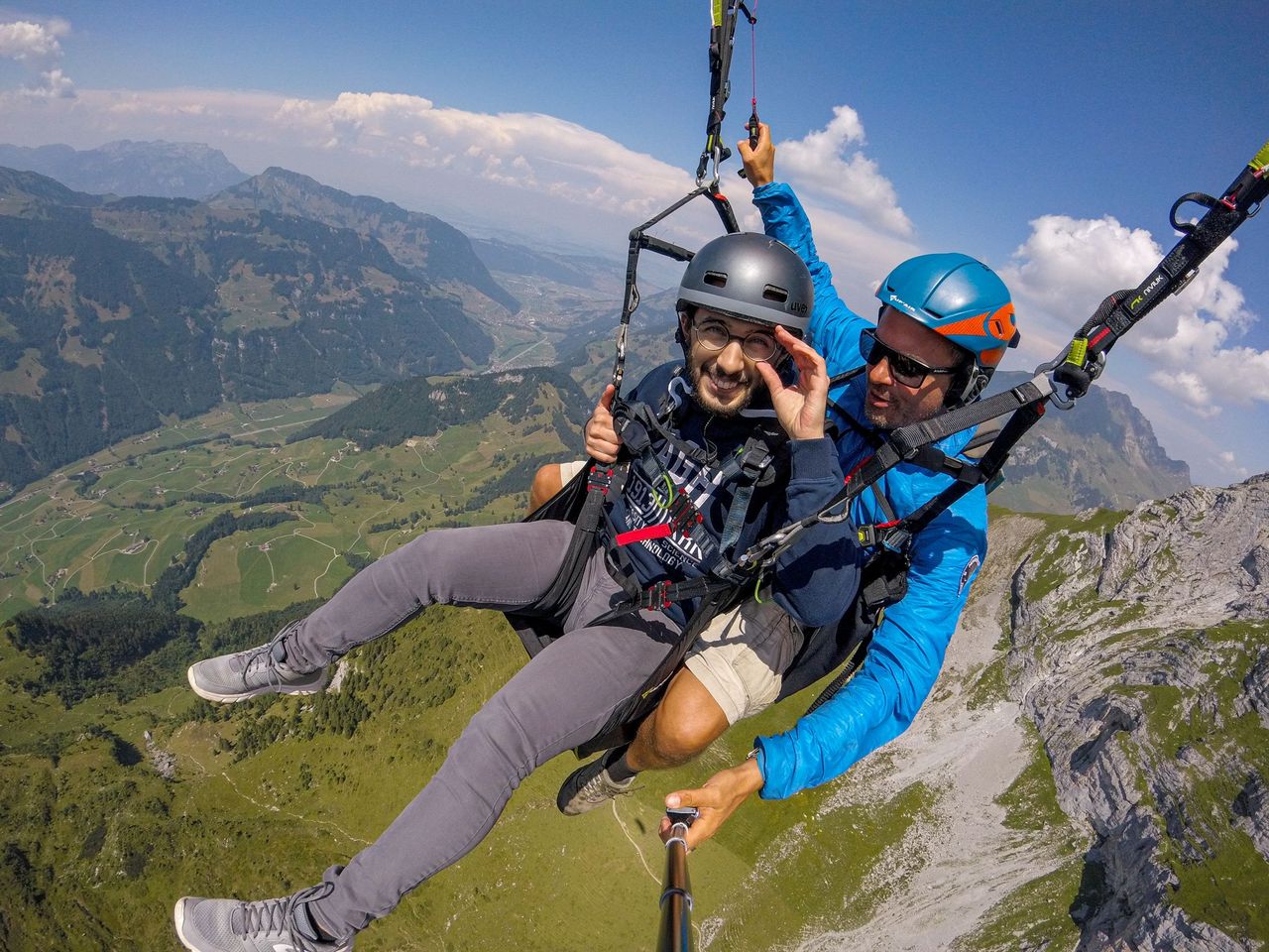 Pilatus paragliding tandem from Kriens