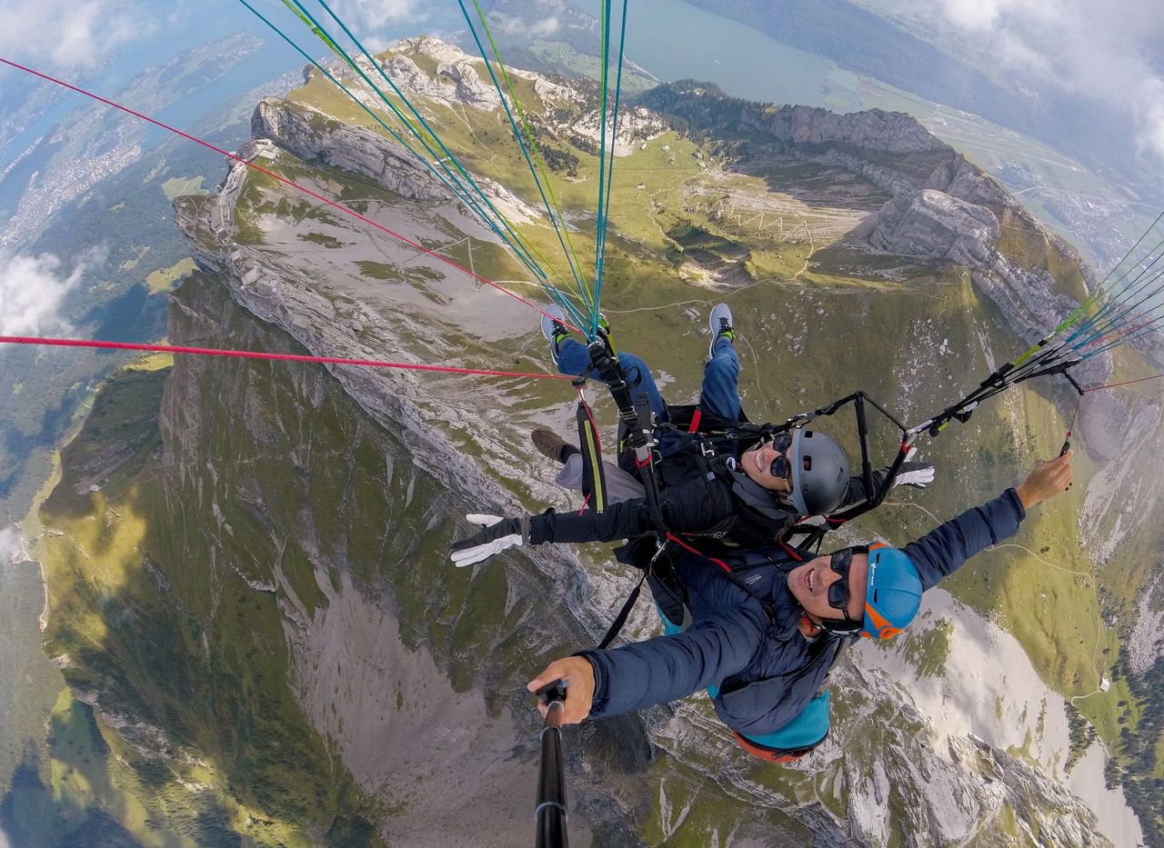Pilatus paragliding tandem from Kriens
