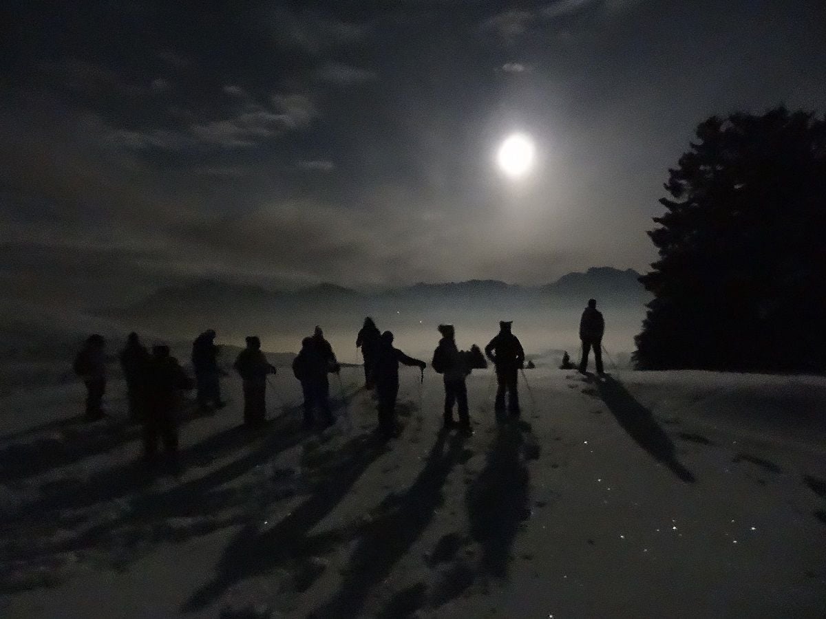 Vollmond Schneeschuhwanderung im Toggenburg