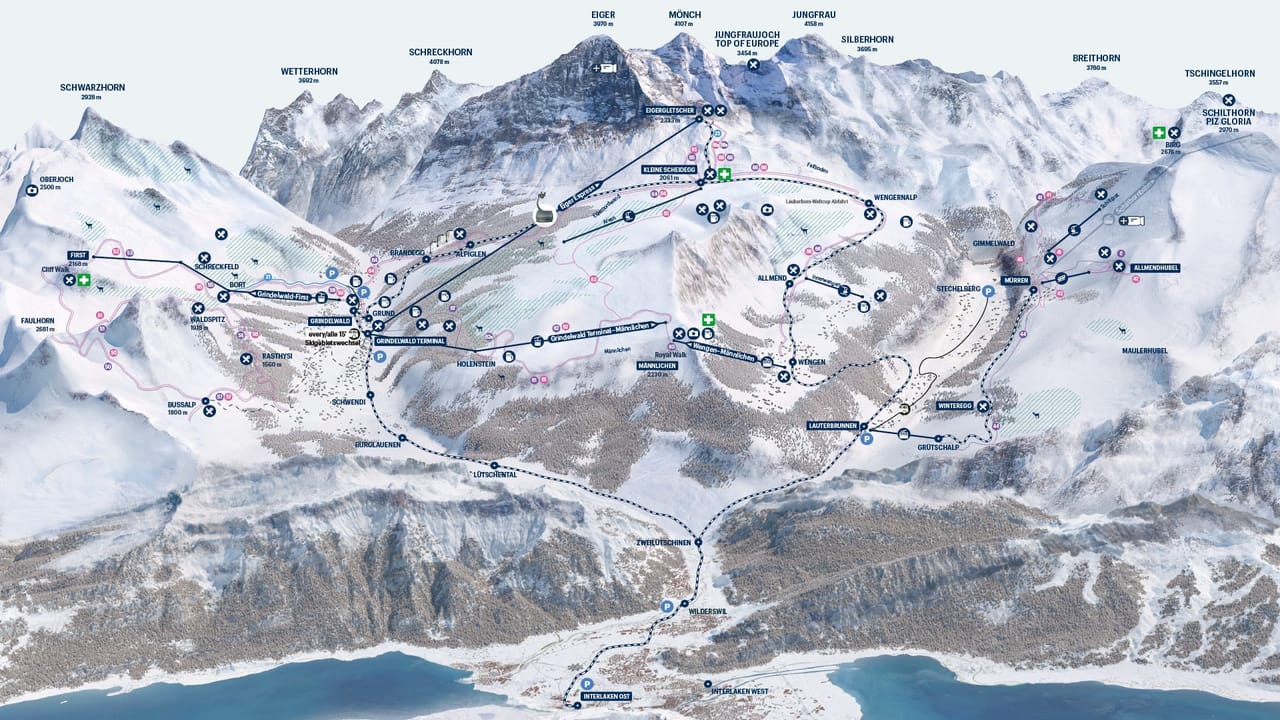 Sledging pass Jungfrau Region for 1 to 7 days