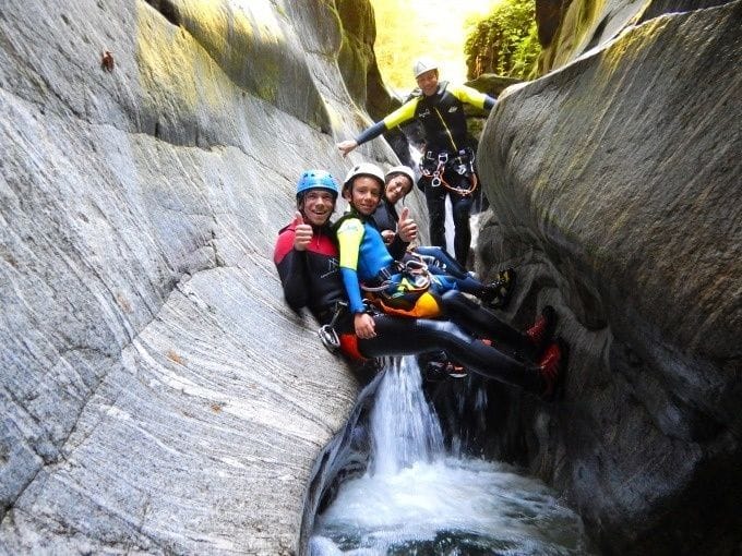 Verzascatal Canyoning Corippo Schlucht Basic für Anfänger 