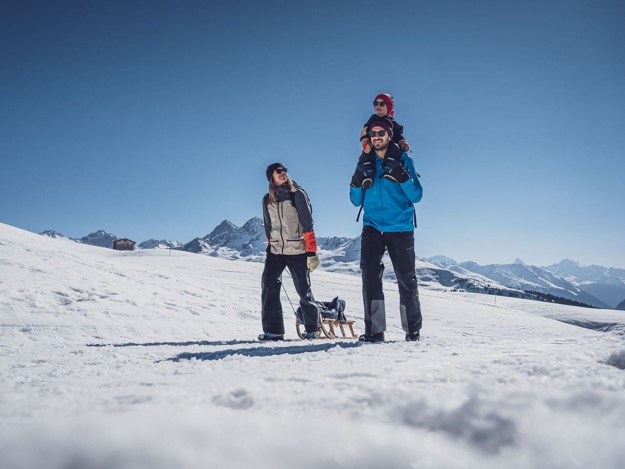 Einzelticket Abendschlitteln am Rinerhorn inkl. Fondue und Schlittenmiete