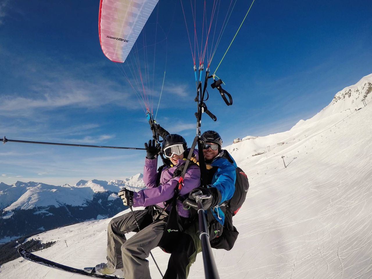 Ski and Fly Klosters from Gotschnagrat
