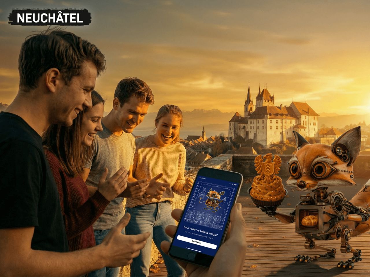 Foxtrail GO Neuchâtel digitale Schnitzeljagd  