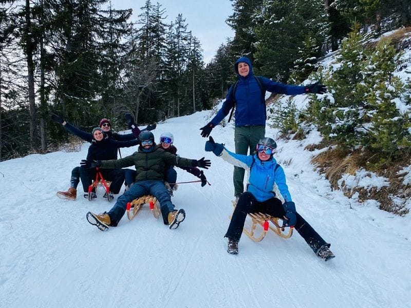 Schneeschuhwanderung und Schlitteln ab Crans Montana