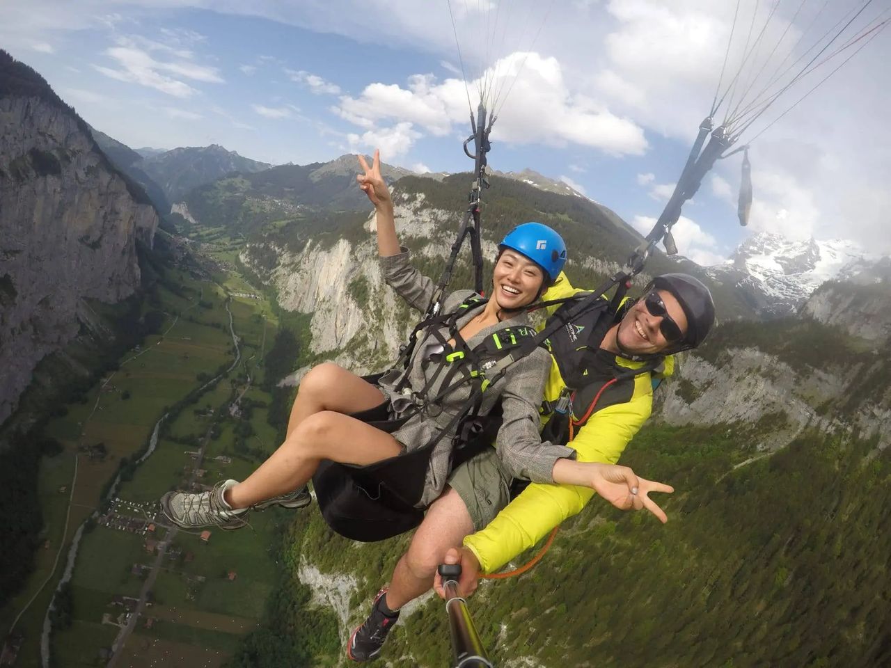 Lauterbrunnental Gleitschirmfliegen Tandem ab Mürren
