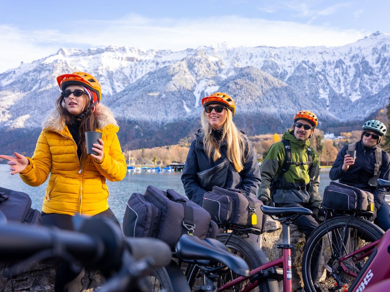 Scenic Winter E-Bike Tour durch die Region Interlaken