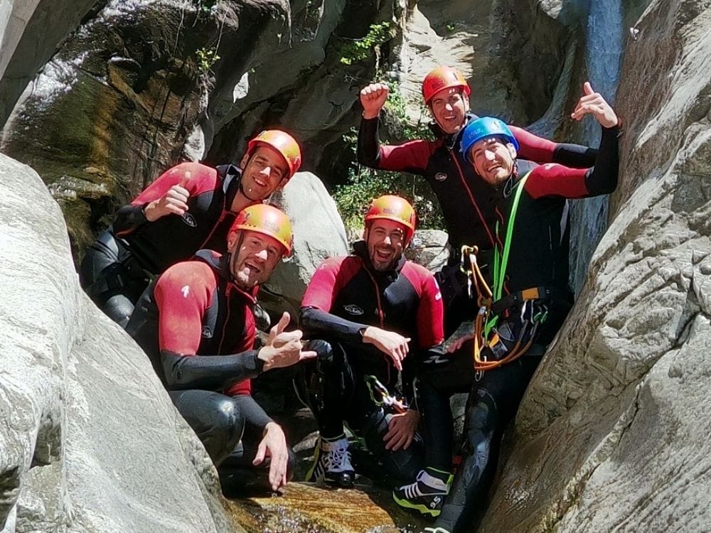 Stag party canyoning half day in Ticino
