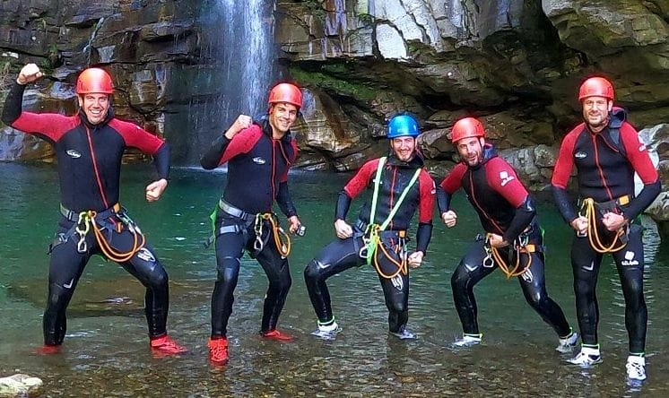 Stag party canyoning half day in Ticino
