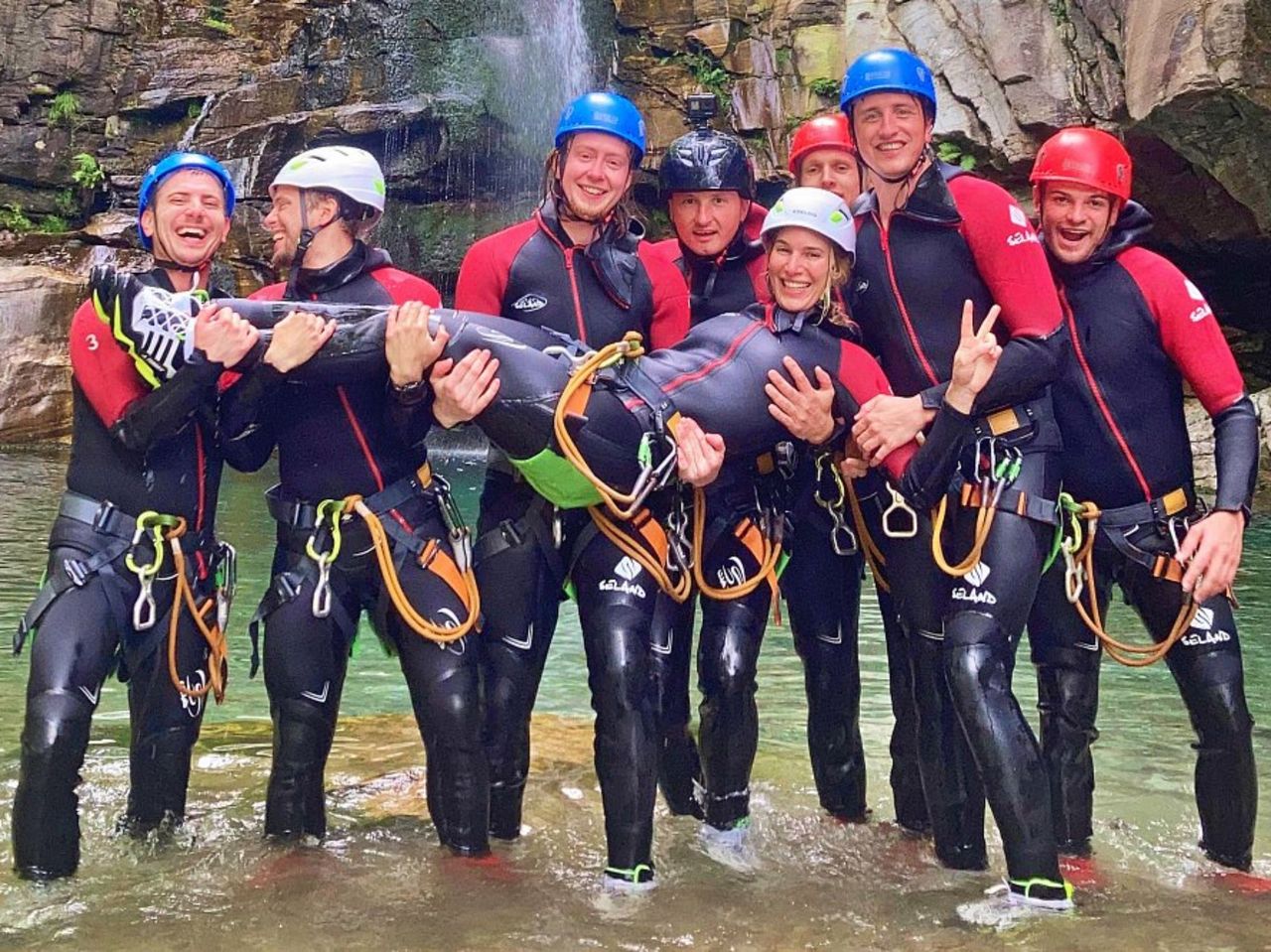 Stag party canyoning half day in Ticino