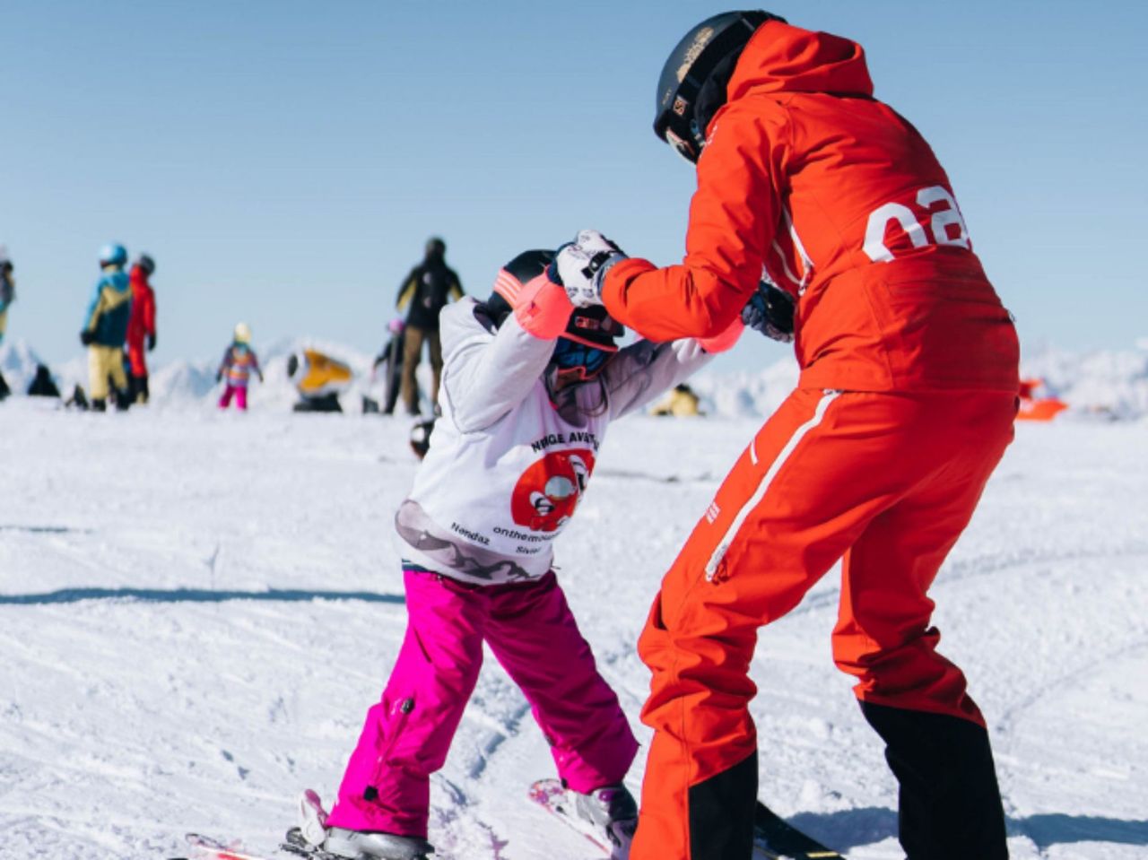 Ski school group for kids aged 5 to 12 in Veysonnaz including an excursion day