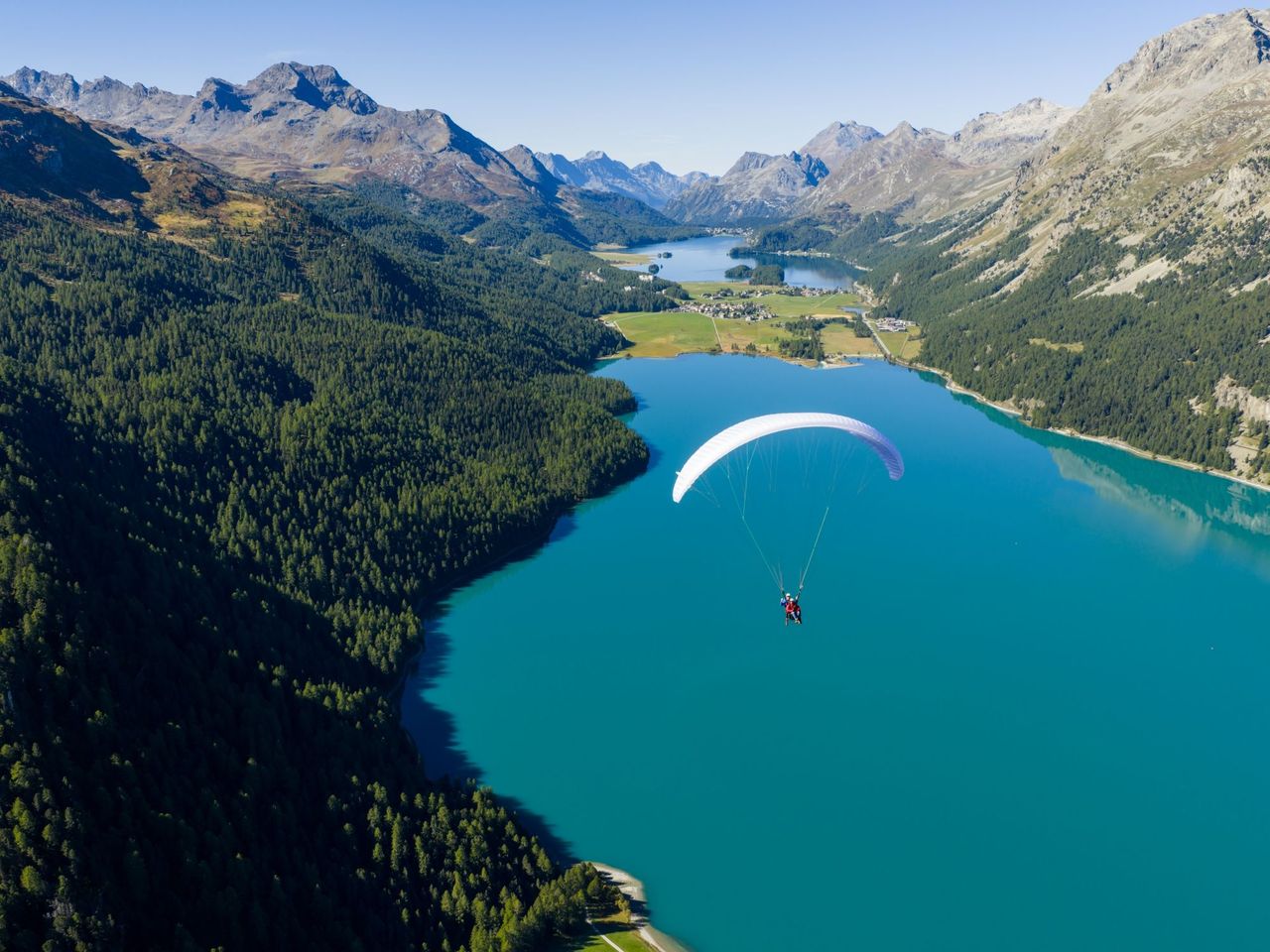 Paragliding privater Pilot ganzer Tag im Engadin