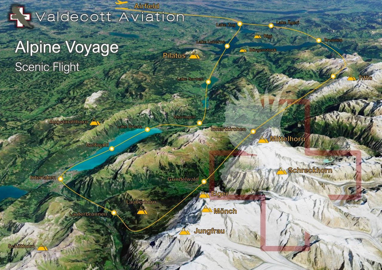 "Alpine Voyage" 90 min Rundflug ab Birrfeld