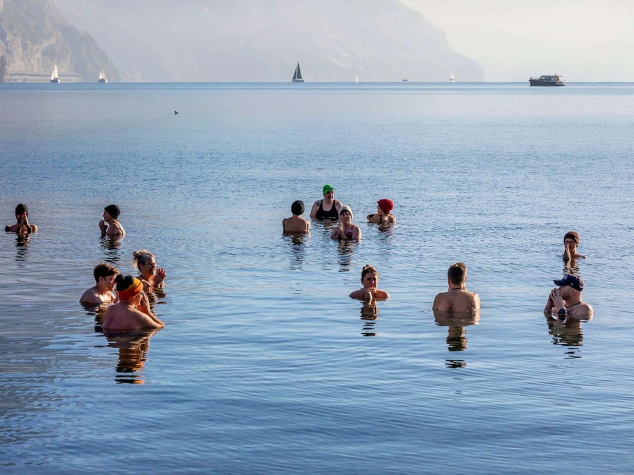 Eisbaden im Vierwaldstättersee