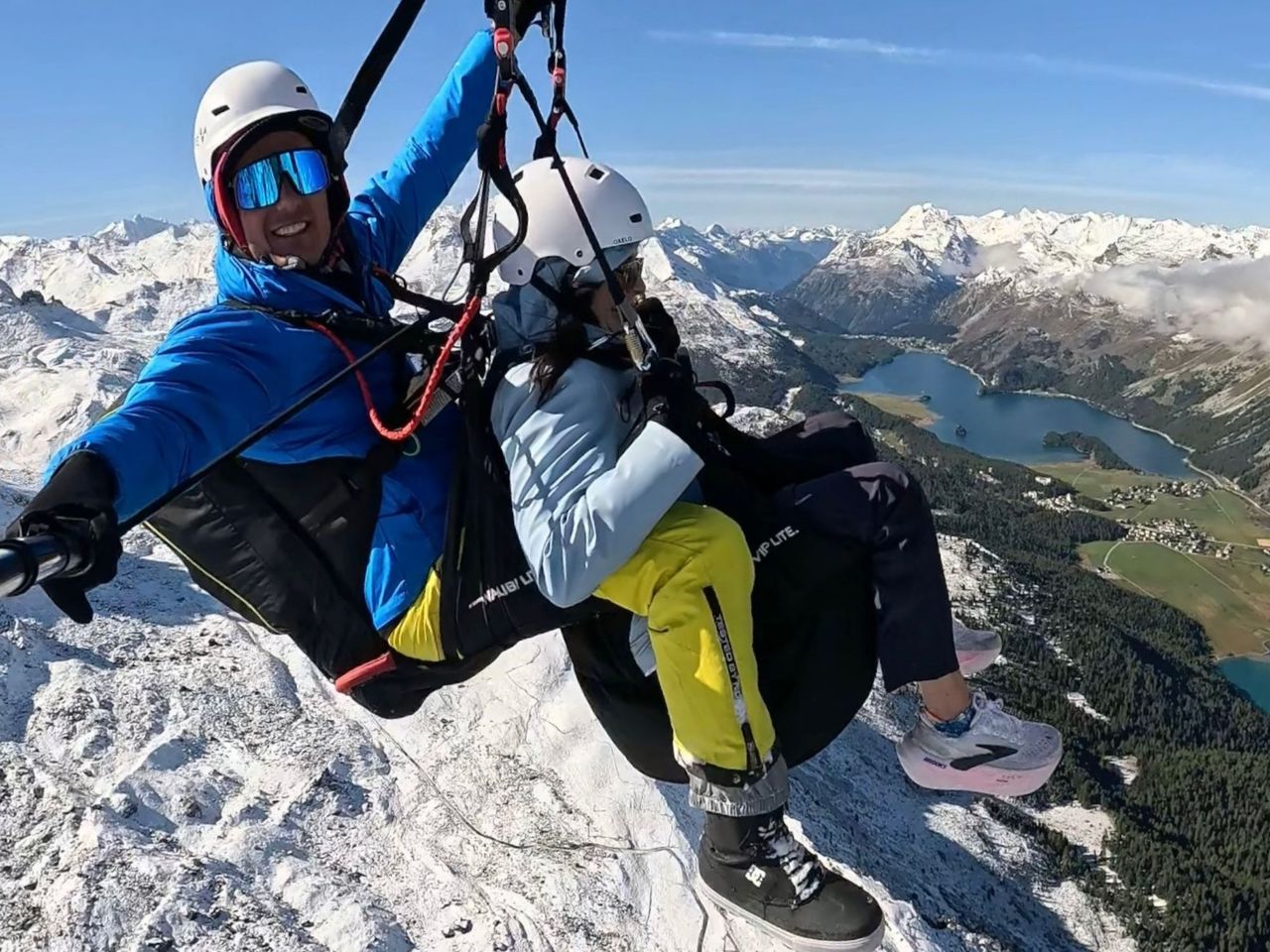 Gleitschirmfliegen im Winter ab St. Moritz